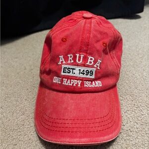 Red Aruba Embroidered Cap